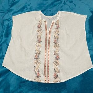 J.Jill Embroidered Linen Blend Top – Women’s Size 2X